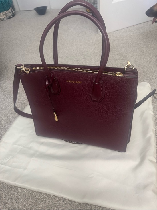 Michael Kors Handbags - Michael Kors Burgundy Leather Satchel with Gold Hardware